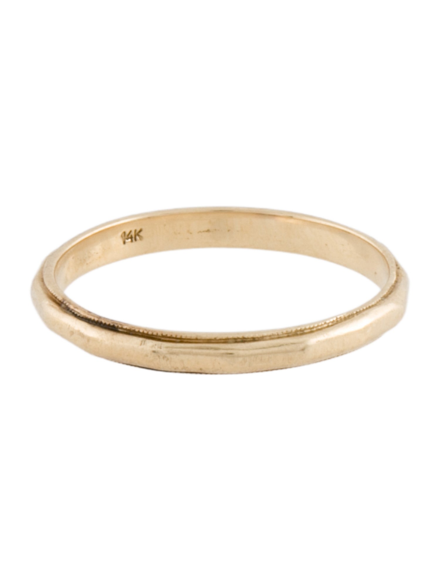 Ring 14K Geometric Milgrain Band