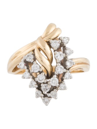 Ring 14K Diamond Cluster Cocktail Ring