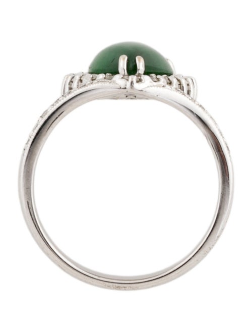 Ring 18K Dyed Jadeite & Diamond Cocktail Ring