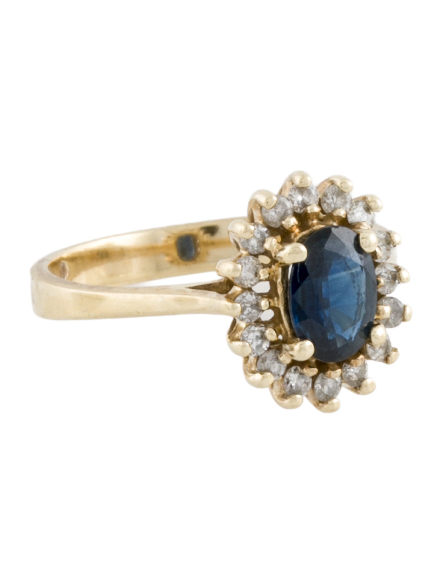 Ring 10K Sapphire & Diamond Cocktail Ring