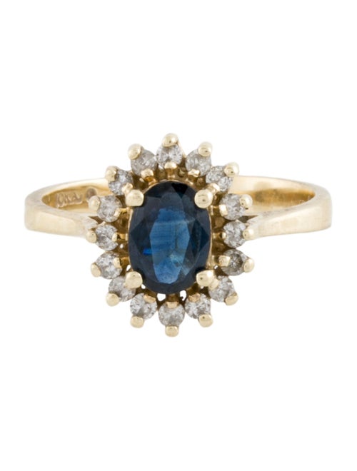Ring 10K Sapphire & Diamond Cocktail Ring