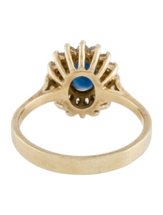 Ring 10K Sapphire & Diamond Cocktail Ring