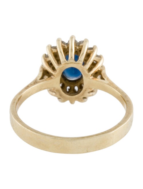 Ring 10K Sapphire & Diamond Cocktail Ring