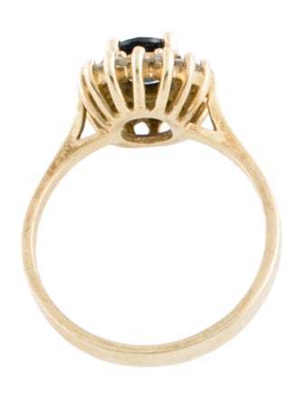 Ring 10K Sapphire & Diamond Cocktail Ring