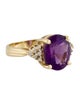 Ring 14K Amethyst & Diamond Cocktail Ring