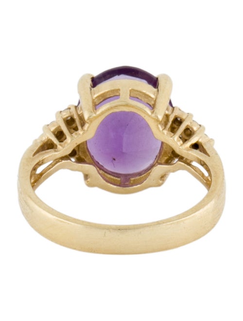 Ring 14K Amethyst & Diamond Cocktail Ring