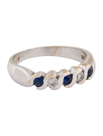 Ring 14K Sapphire & Diamond Band