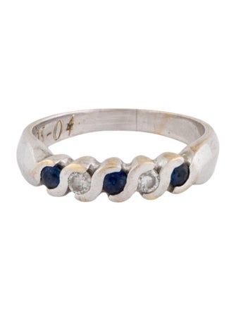 Ring 14K Sapphire & Diamond Band