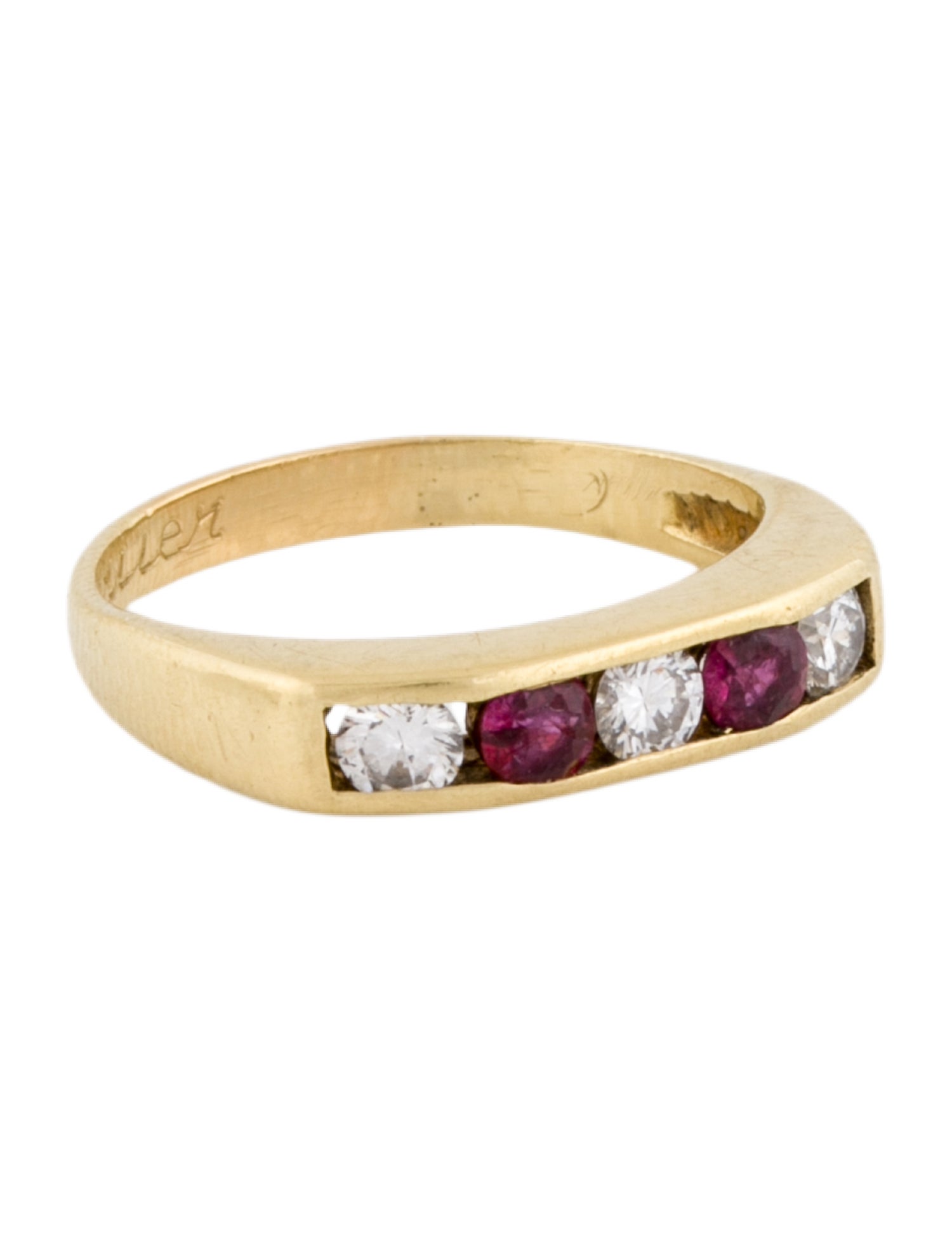 Ring 14K Ruby & Diamond Band