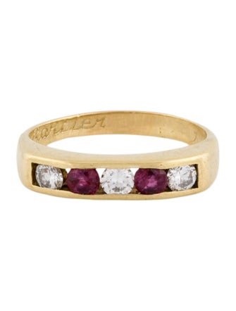 Ring 14K Ruby & Diamond Band