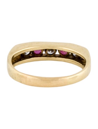 Ring 14K Ruby & Diamond Band