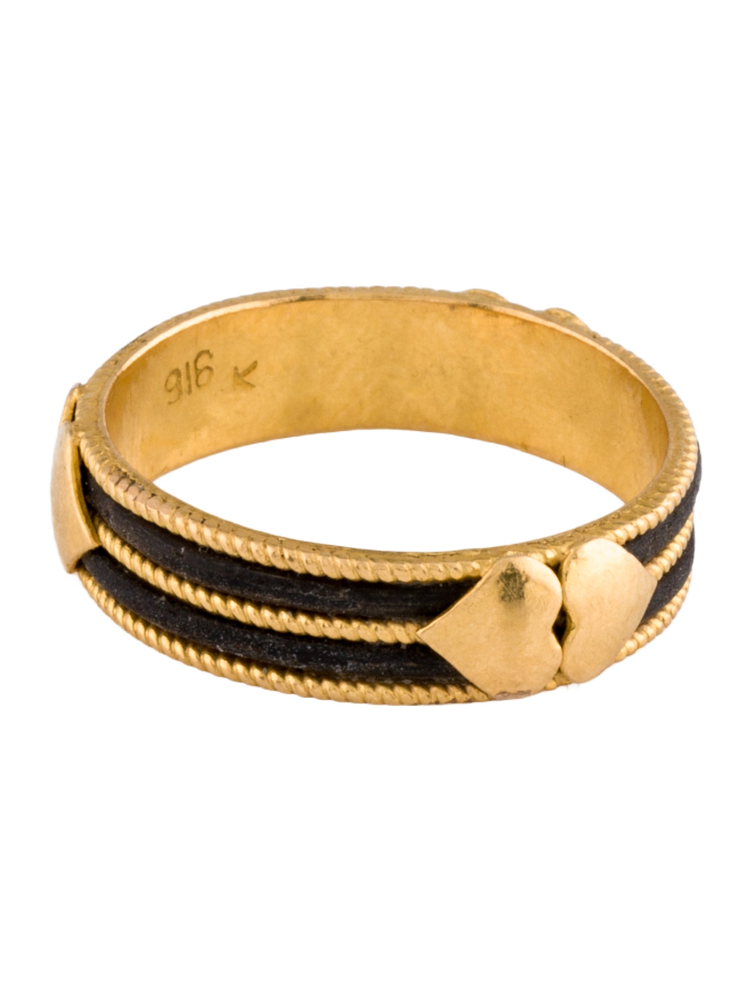 Ring 22K Leather Heart Band
