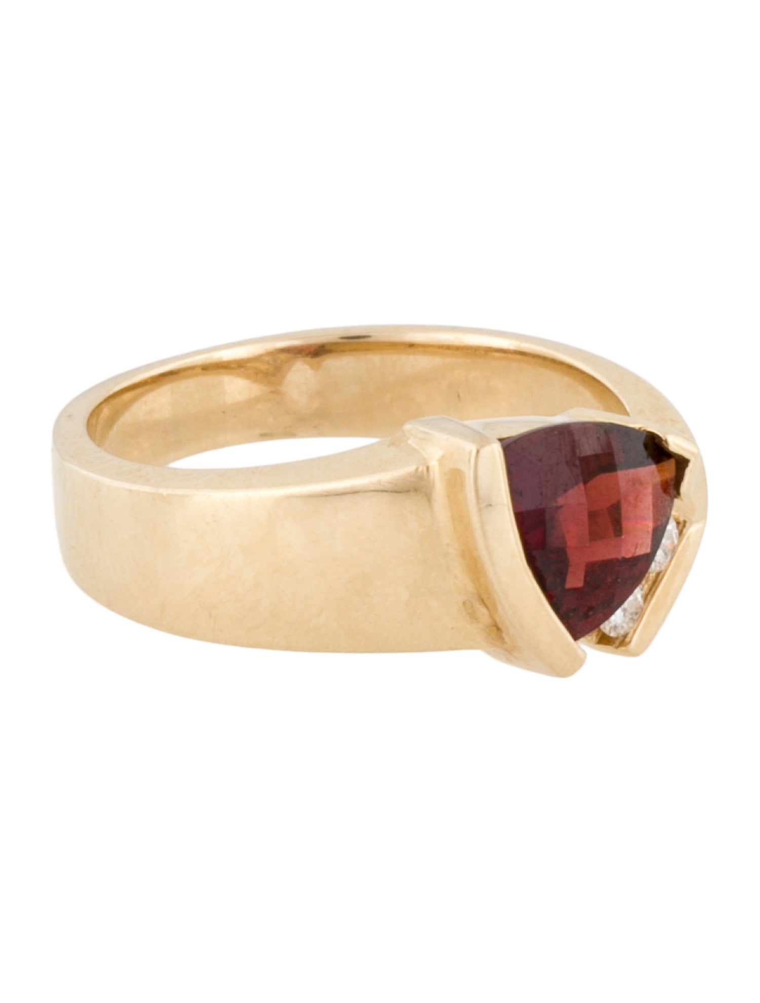 Ring 14K Garnet & Diamond Cocktail