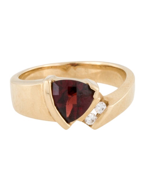 Ring 14K Garnet & Diamond Cocktail Ring
