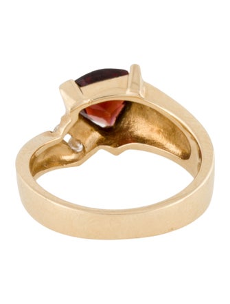 Ring 14K Garnet & Diamond Cocktail Ring