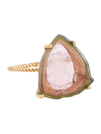 Ring 18K Part-Colored Tourmaline Cocktail Ring