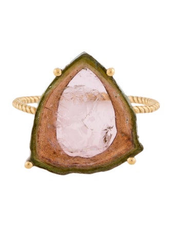 Ring 18K Part-Colored Tourmaline Cocktail Ring