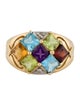 Ring 14K Diamond & Multistone Rainbow Ring