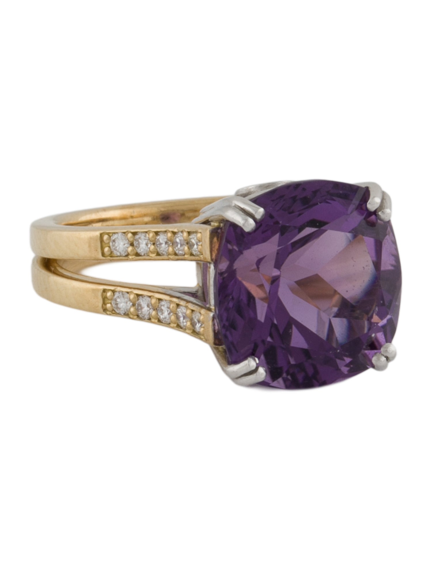 Ring Kian Design 18K 12.15ct Amethyst & Diamond
