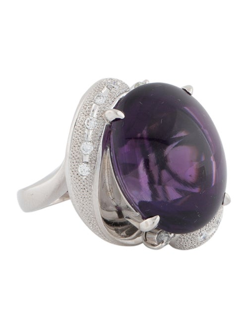 Ring Platinum Amethyst & Diamond Cocktail Ring