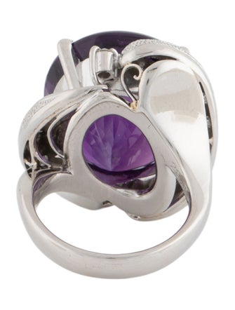 Ring Platinum Amethyst & Diamond Cocktail Ring