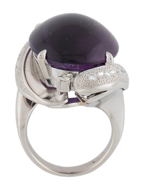 Ring Platinum Amethyst & Diamond Cocktail Ring