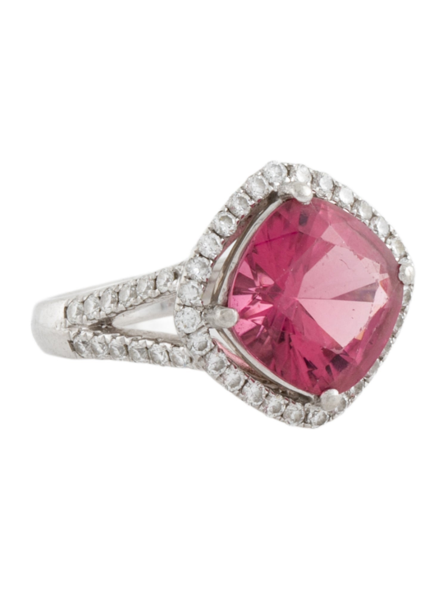 Ring Platinum 5.18ctw Tourmaline & Diamond Cocktail