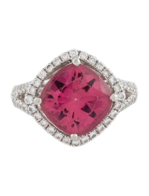 Ring Platinum 5.18ctw Tourmaline & Diamond Cocktail Ring