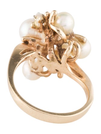 Ring 14K Pearl & Diamond Cocktail Ring
