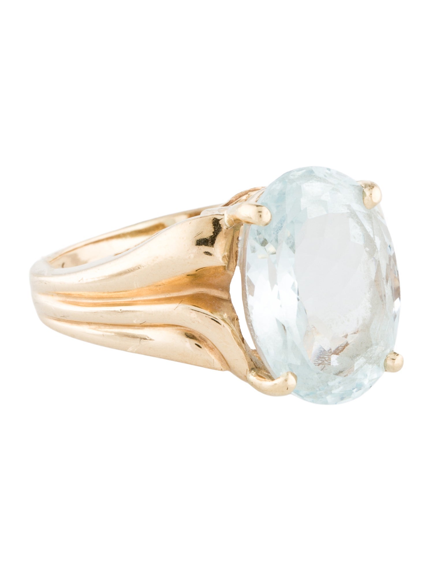 Ring 14K 6.01ct Aquamarine Cocktail Ring