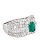 Ring 14K Emerald & Diamond Cocktail Ring
