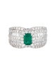 Ring 14K Emerald & Diamond Cocktail Ring