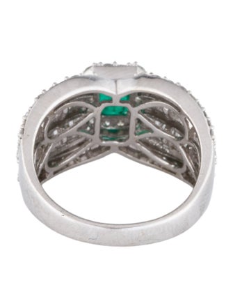 Ring 14K Emerald & Diamond Cocktail Ring