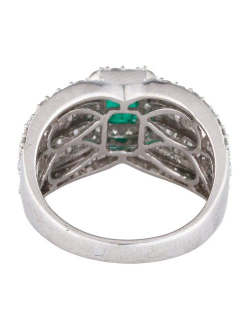 Ring 14K Emerald & Diamond Cocktail Ring