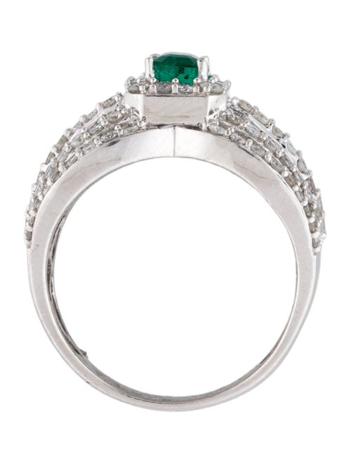 Ring 14K Emerald & Diamond Cocktail Ring