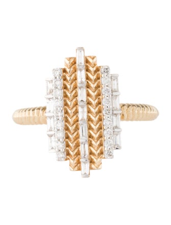 Ring 14K Diamond Chevron Cocktail Ring