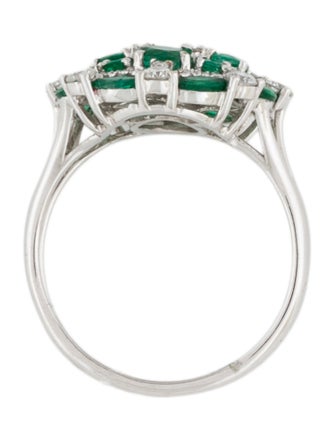 Ring 18K Emerald & Diamond Cocktail Ring