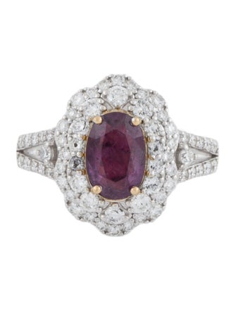 Ring Oscar Friedman 18K Sapphire & Diamond Cocktail Ring