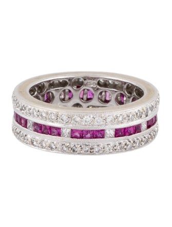 Ring 18K Ruby & Diamond Eternity Band