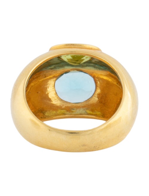 Ring 18K Topaz & Peridot Domed Cocktail Ring