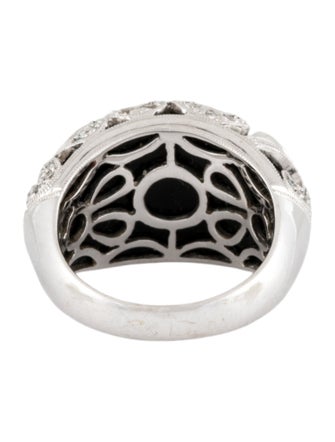 Ring 18K Onyx & Diamond Filigree Cocktail Ring