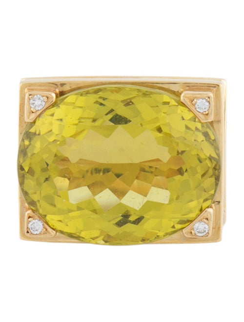 Ring 18K Quartz & Diamond Cocktail Ring