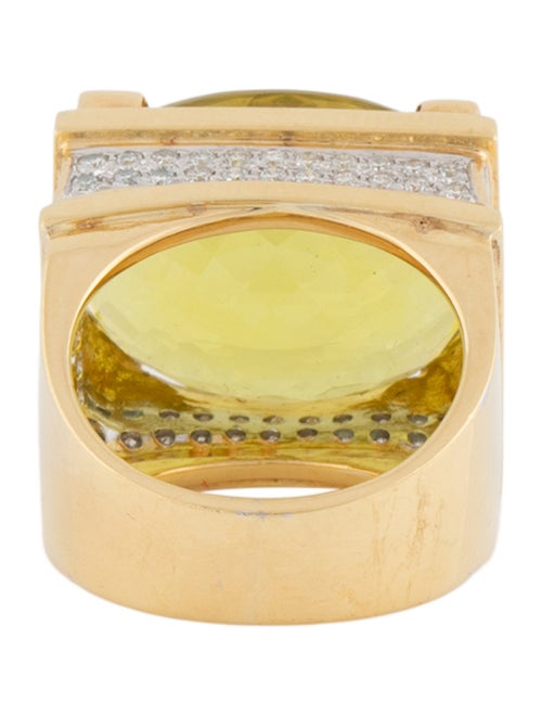 Ring 18K Quartz & Diamond Cocktail Ring