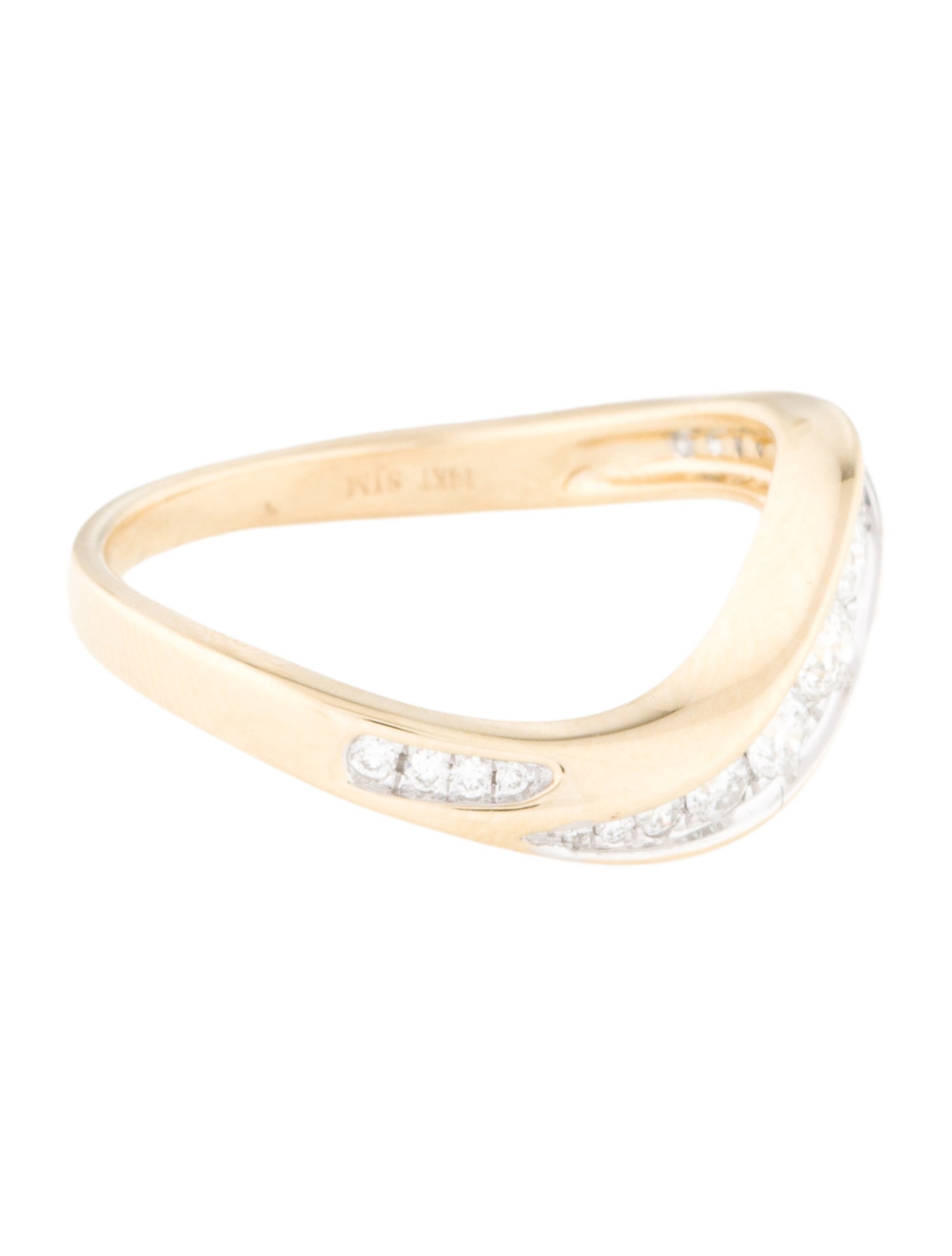 Ring 14K Diamond Curved Band
