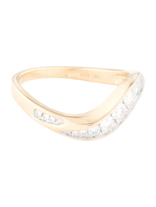 Ring 14K Diamond Curved Band