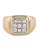 Ring 14K Diamond Geometric Signet Ring