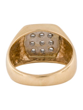 Ring 14K Diamond Geometric Signet Ring