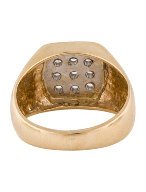 Ring 14K Diamond Geometric Signet Ring