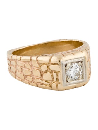 Ring 14K Diamond Signet Ring