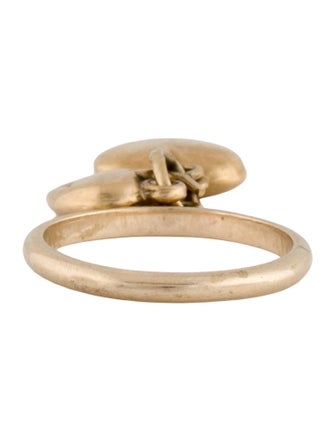 Ring 14K Double Heart Charm Cocktail Ring